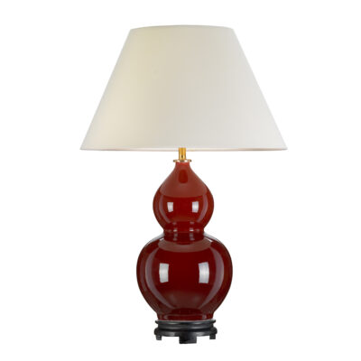 Cathay Gourd Oriental Table Lamp in Oxblood