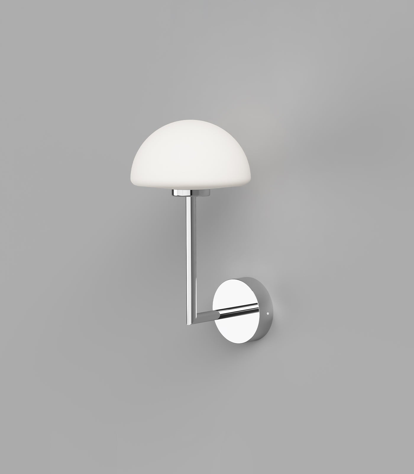 Cathedral Close Contemporary Long Arm Wall Light Chrome and White