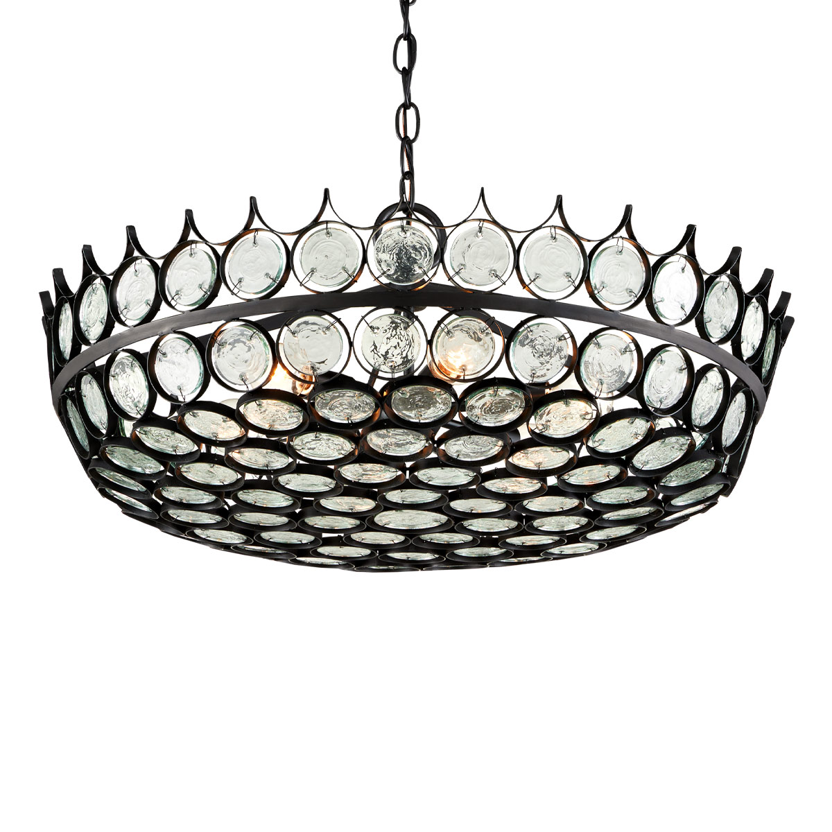 Cavenham French Provincial Crystal Disc Chandelier Bronze Cavenham French Provincial Crystal Disc Chandelier Bronze