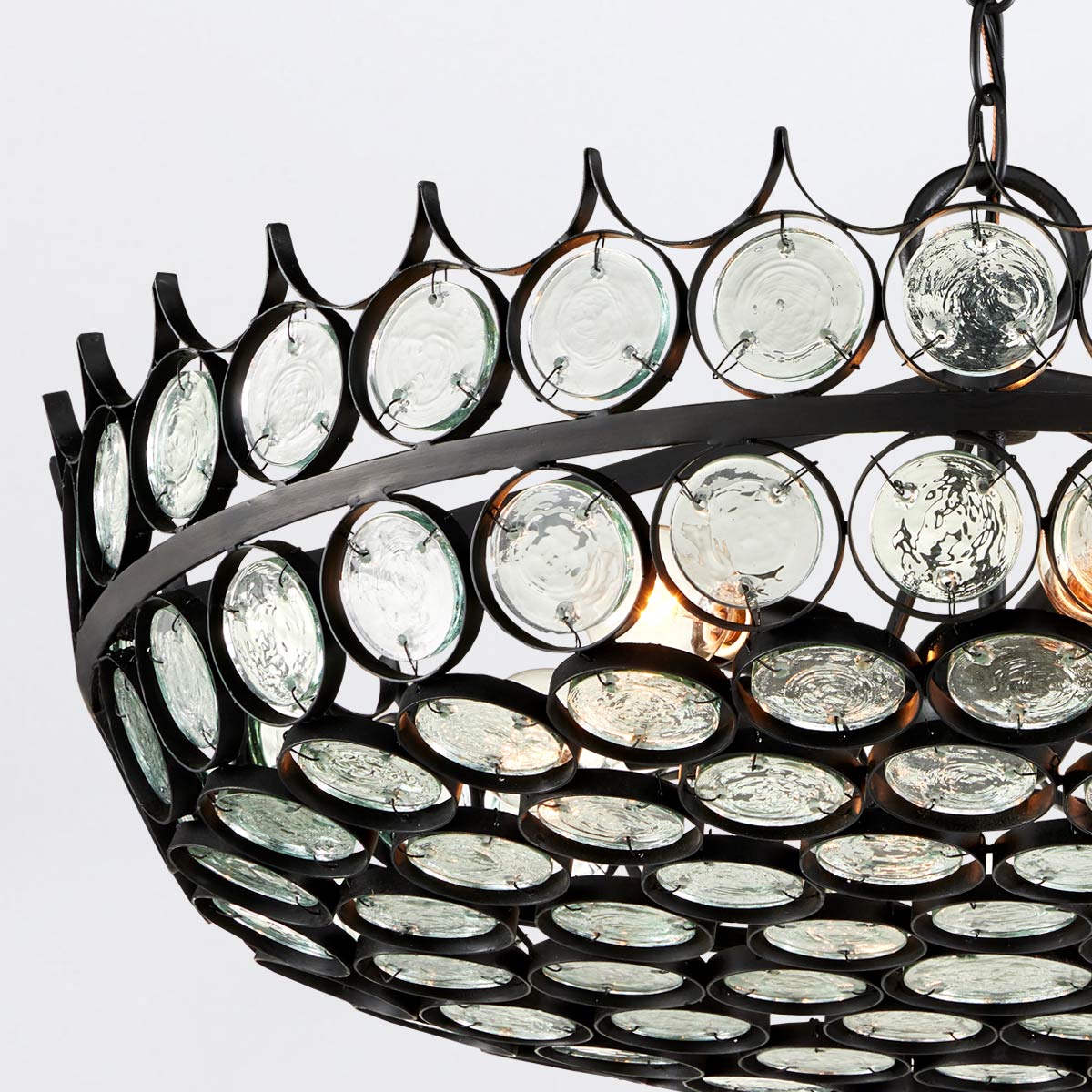Cavenham French Provincial Crystal Disc Chandelier Bronze Cavenham French Provincial Crystal Disc Chandelier Bronze — detail view