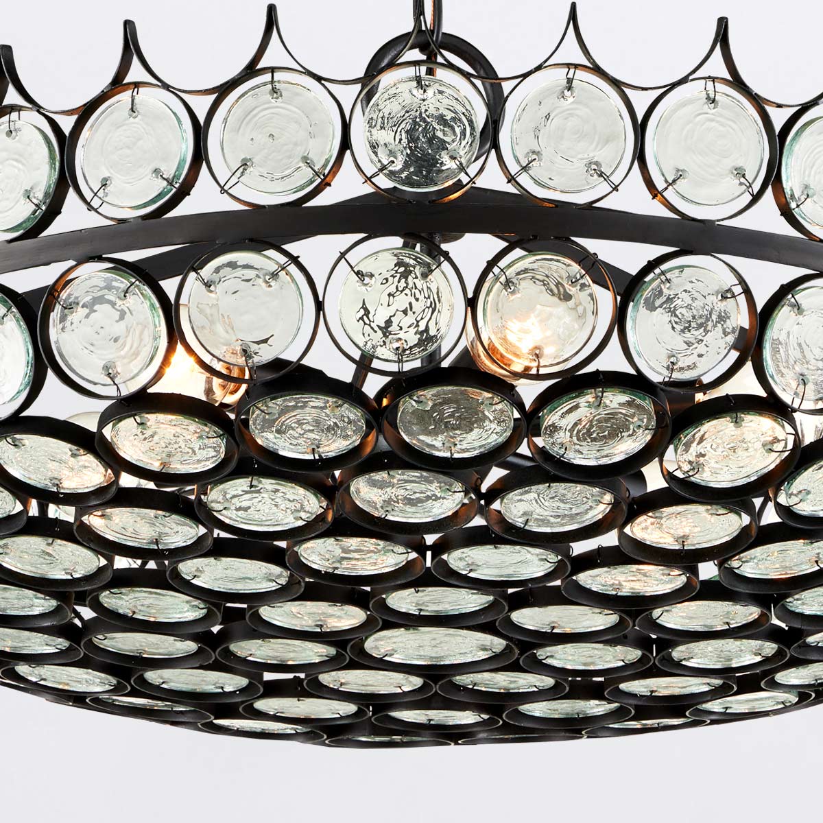 Cavenham French Provincial Crystal Disc Chandelier Bronze Cavenham French Provincial Crystal Disc Chandelier Bronze — detail view