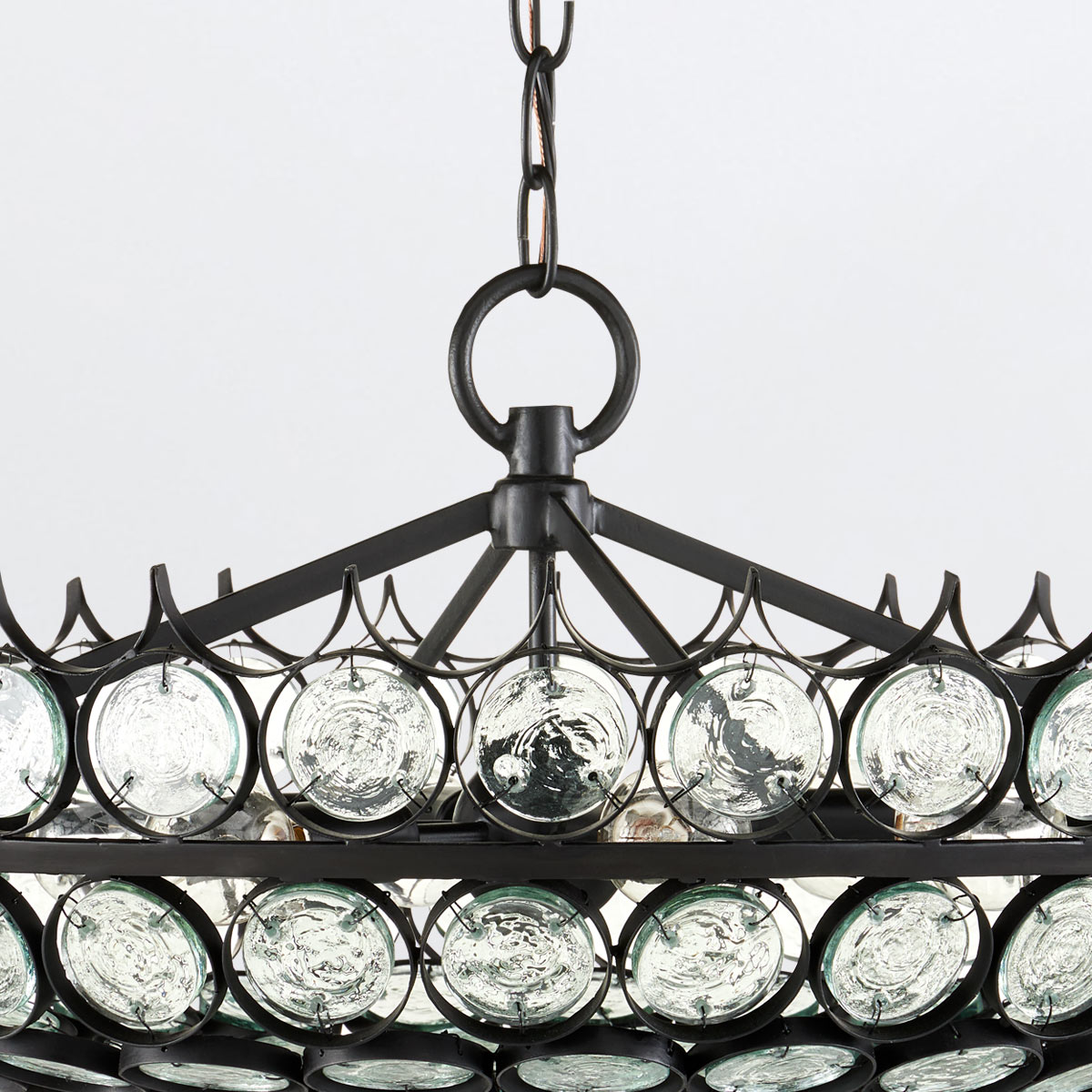 Cavenham French Provincial Crystal Disc Chandelier Bronze Cavenham French Provincial Crystal Disc Chandelier Bronze — detail view