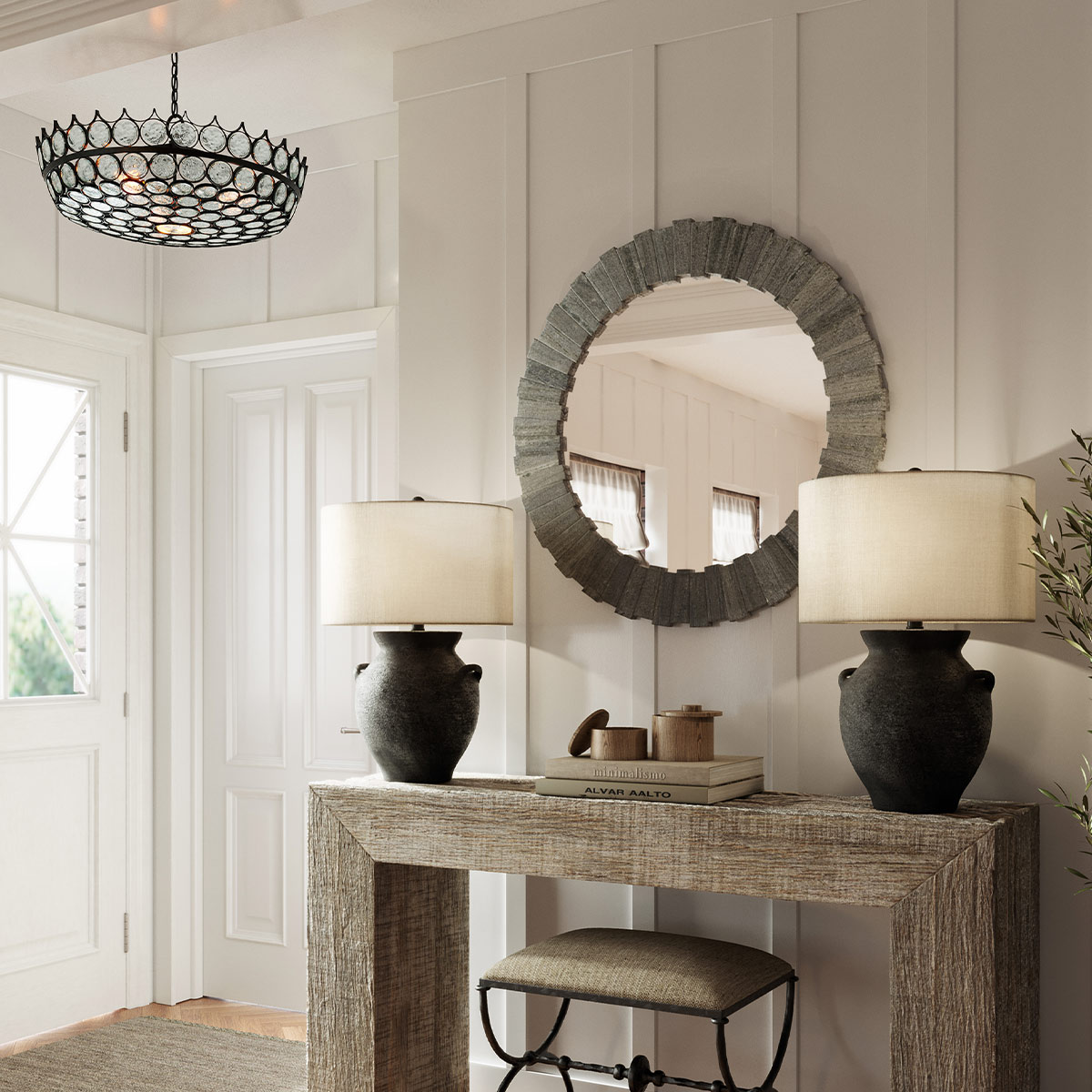 Cavenham French Provincial Crystal Disc Chandelier Bronze Cavenham French Provincial Crystal Disc Chandelier Bronze — in situ view