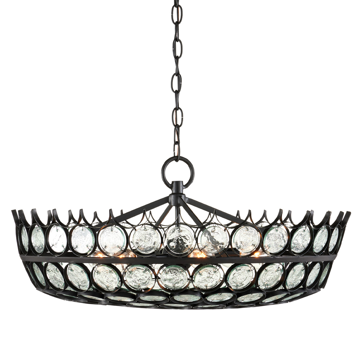 Cavenham French Provincial Crystal Disc Chandelier Bronze