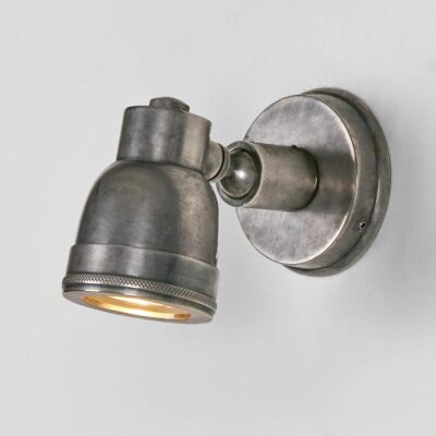 Cedarhill Industrial Outdoor Wall Spotlight Antique Silver