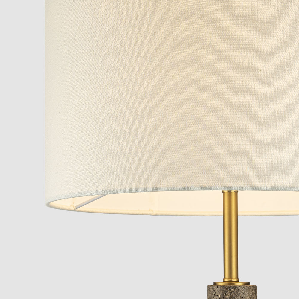 Cedarwood French Provincial Stacked Travertine Table Lamp Brass Finish Cedarwood French Provincial Stacked Travertine Table Lamp Brass Finish