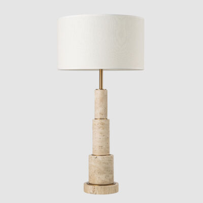 Cedarwood Hamptons Tiered Travertine Table Lamp