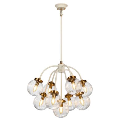 Celestia Grove Hamptons Cluster Pendant Cream and Aged Brass