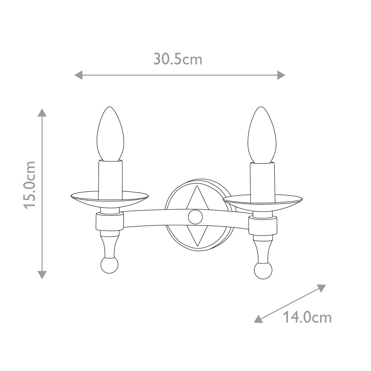 Chalcombe Hall Country Twin Arm Wall Light Graphite Black Chalcombe Hall Country Twin Arm Wall Light Graphite Black
