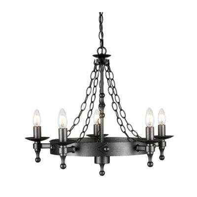 Chalcombe Hall Medieval Style Chandelier Graphite Black