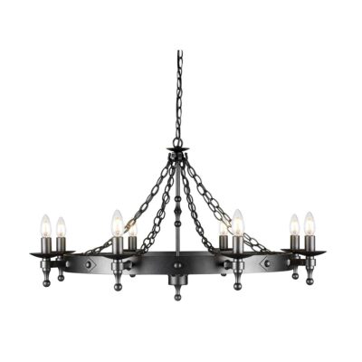 Chalcombe Hall Wagon Wheel Chandelier Graphite Black