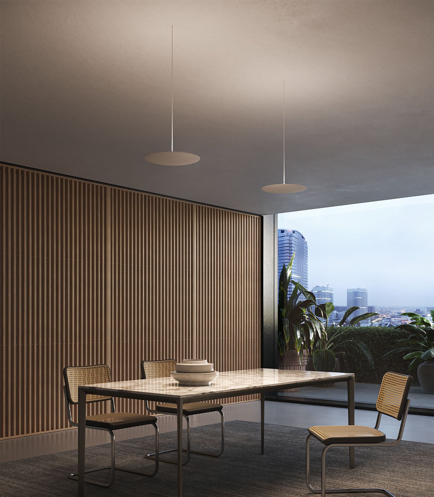 Chalkstone Manor Contemporary Aluminium Disc Pendant Light Matte White Chalkstone Manor Contemporary Aluminium Disc Pendant Light Matte White