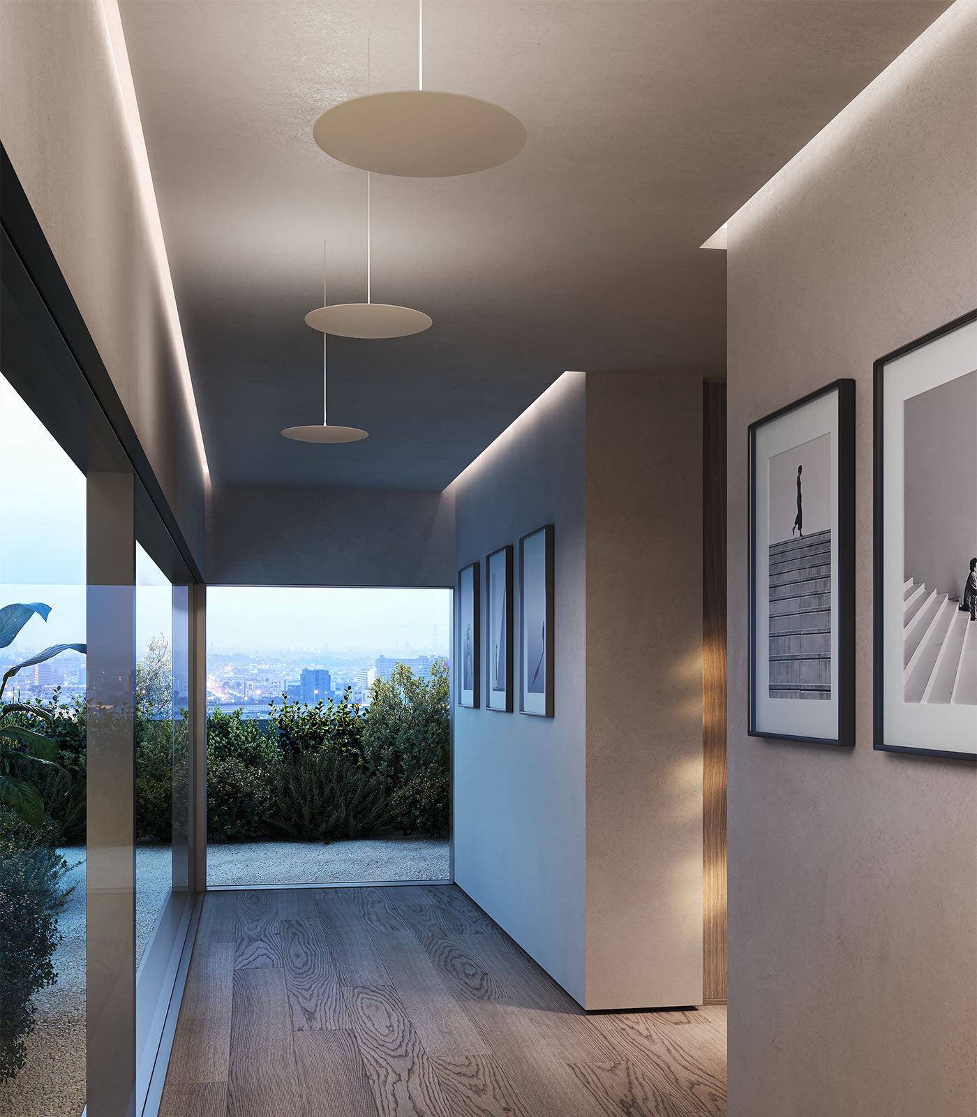 Chalkstone Manor Contemporary Aluminium Disc Pendant Light Matte White Chalkstone Manor Contemporary Aluminium Disc Pendant Light Matte White