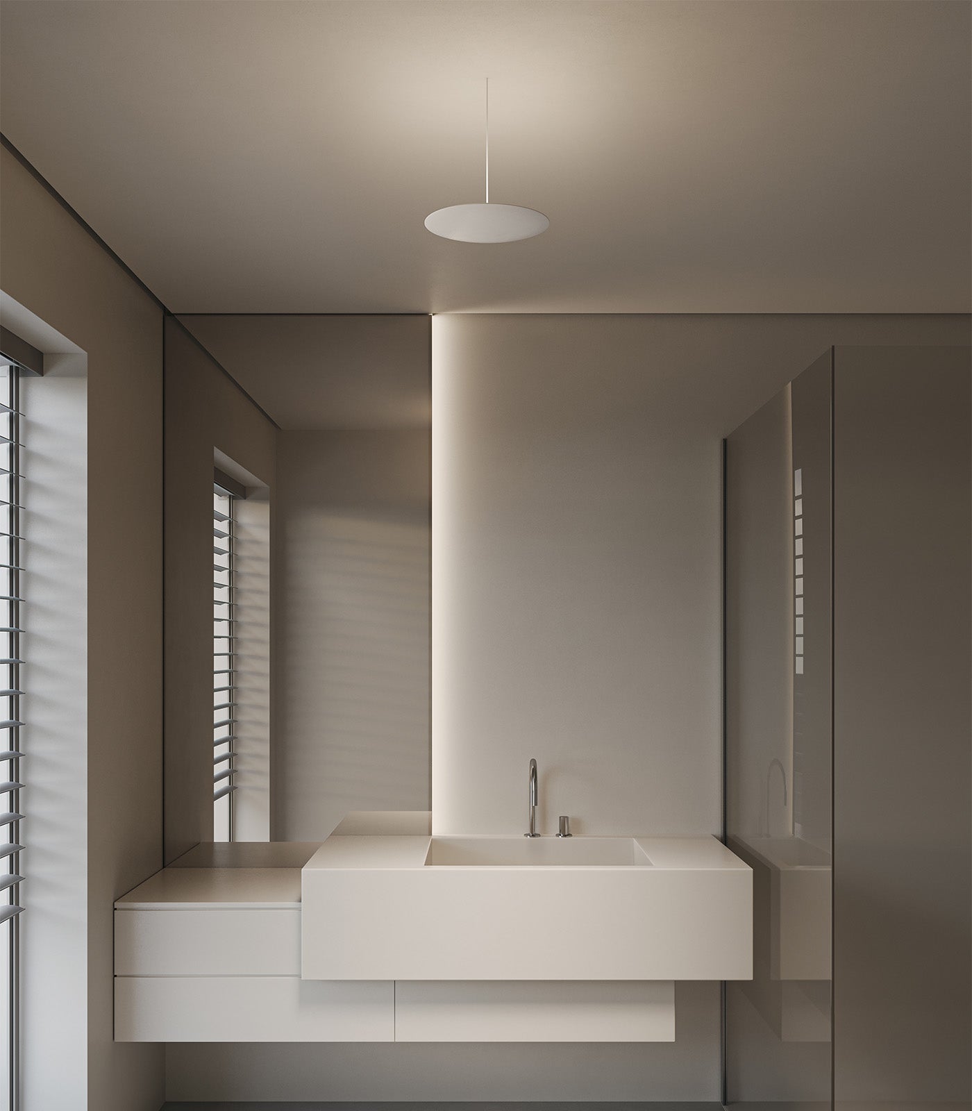 Chalkstone Manor Contemporary Aluminium Disc Pendant Light Matte White Chalkstone Manor Contemporary Aluminium Disc Pendant Light Matte White