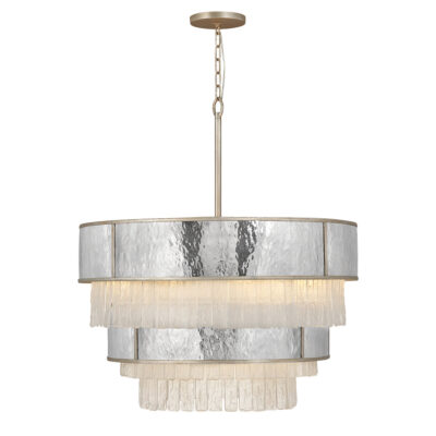 Champagne Cascade Artistic Tiered Drum Pendant