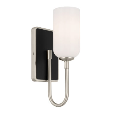 Chantry Vale Contemporary Wall Light Brushed Nickel And Black