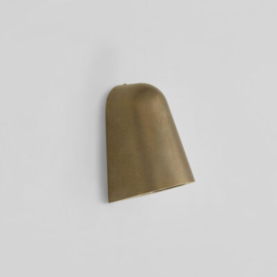 Charcoal Hamptons Arched Outdoor Wall Light Antique Brass