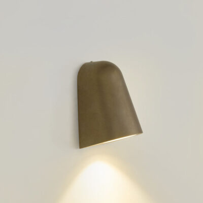Charcoal Hamptons Arched Outdoor Wall Light Antique Brass