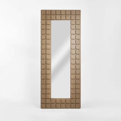 Chartwell Manor Carved Block Walnut Floor Mirror
