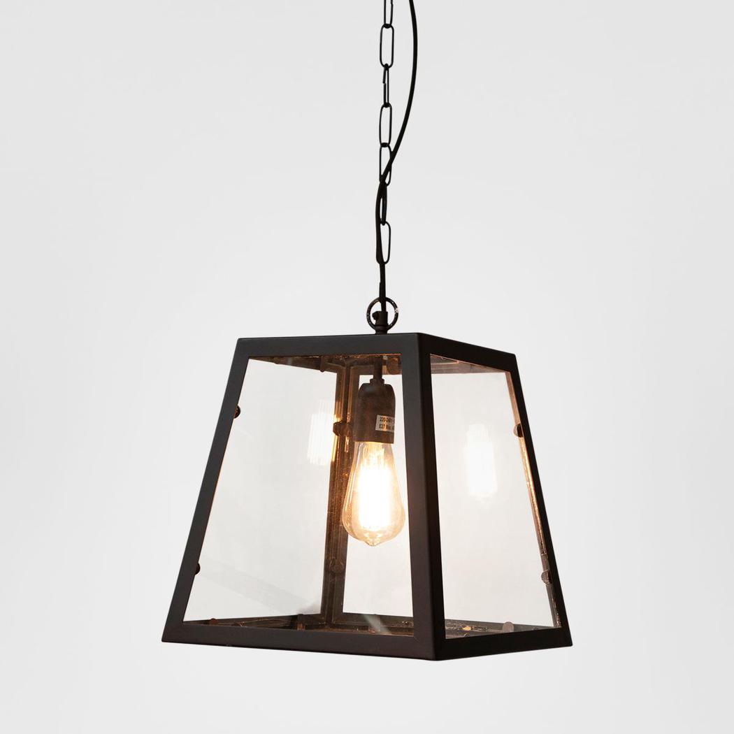 Chateau Noir Heritage Glass Box Ceiling Pendant Black