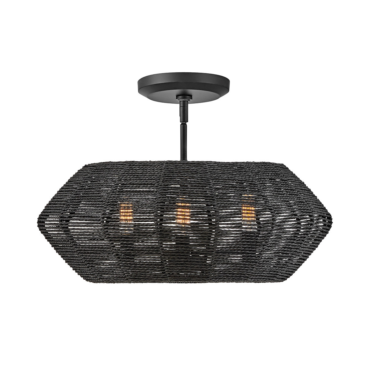 Chatsworth Coastal Woven Cluster Pendant Black Chatsworth Coastal Woven Cluster Pendant Black