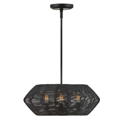 Chatsworth Coastal Woven Cluster Pendant Black