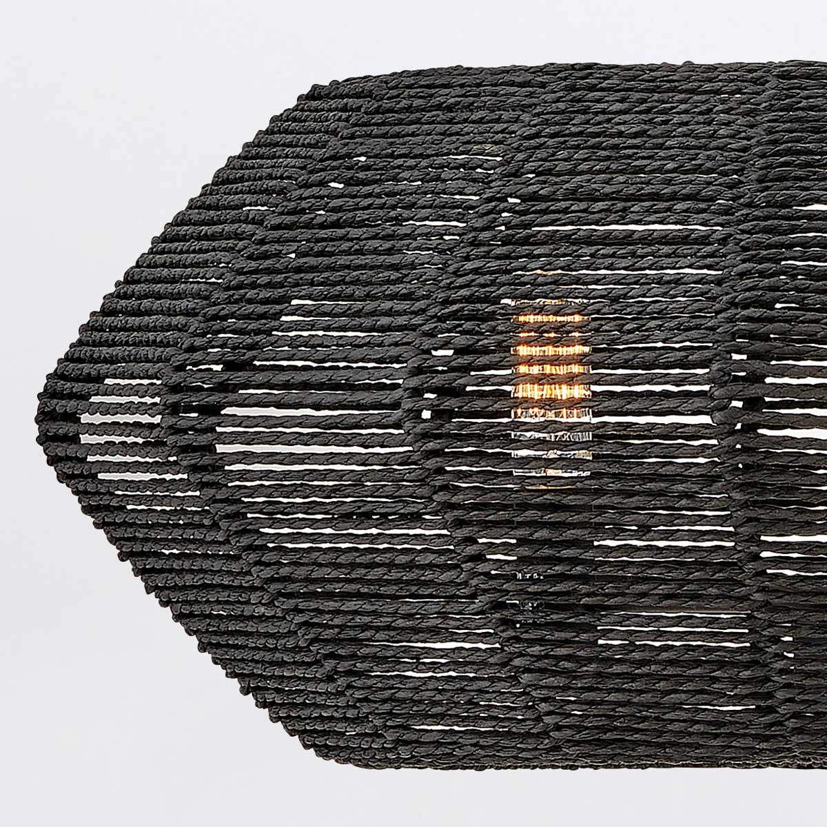Chatsworth Coastal Woven Cluster Pendant Black Chatsworth Coastal Woven Cluster Pendant Black — detail view