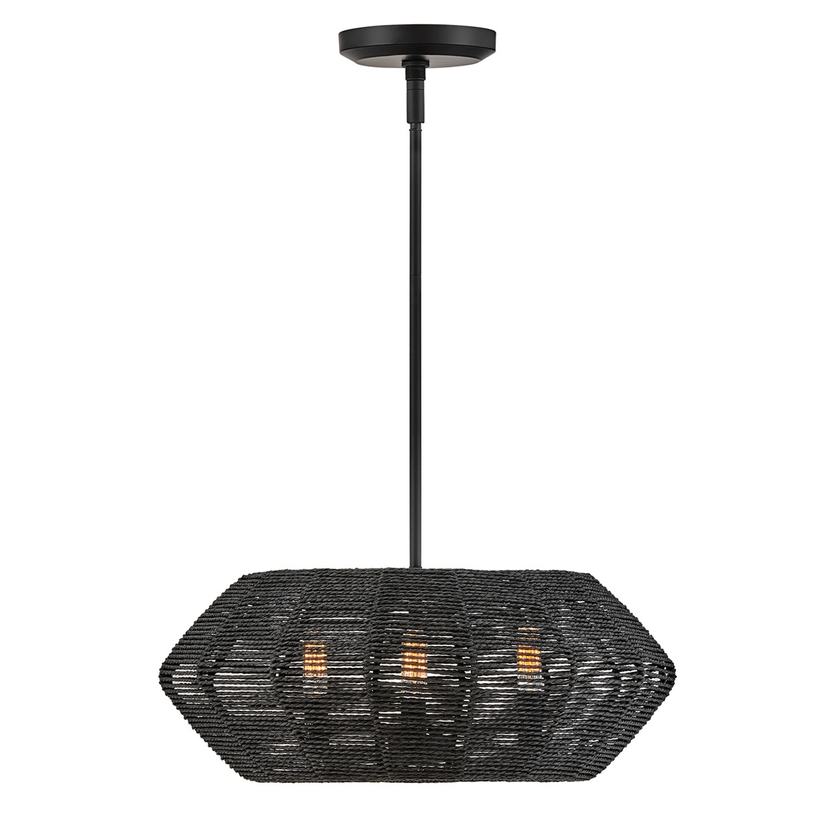 Chatsworth Coastal Woven Cluster Pendant Black