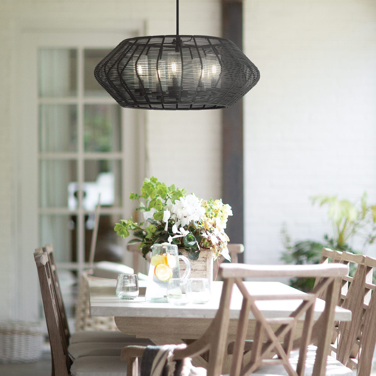Chatsworth Coastal Woven Pendant Black Chatsworth Coastal Woven Pendant Black — in situ view