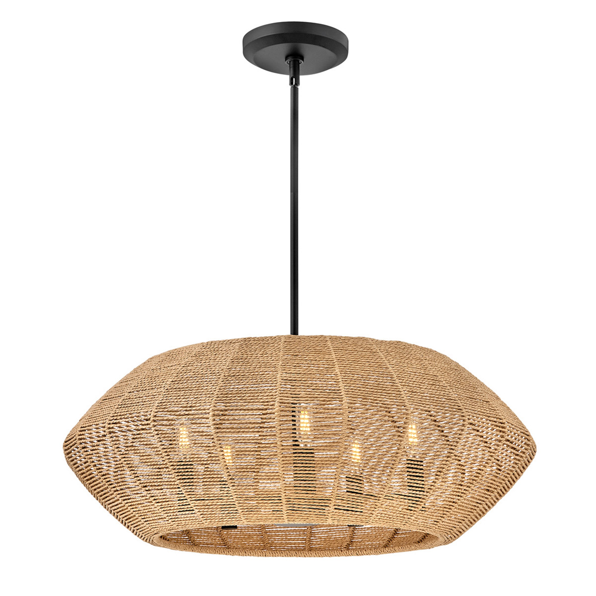 Chatsworth Hamptons Woven Drum Pendant Black and Camel Chatsworth Hamptons Woven Drum Pendant Black and Camel