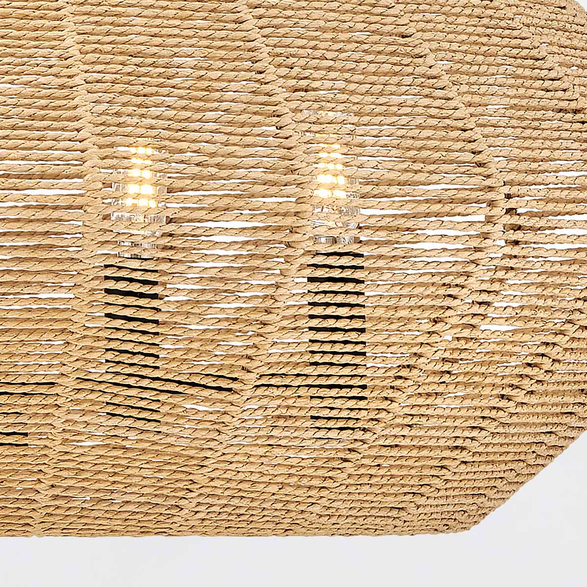 Chatsworth Hamptons Woven Drum Pendant Black and Camel Chatsworth Hamptons Woven Drum Pendant Black and Camel — detail view