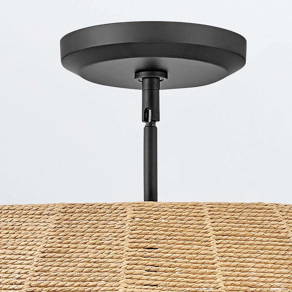 Chatsworth Hamptons Woven Drum Pendant Black and Camel Chatsworth Hamptons Woven Drum Pendant Black and Camel — detail view