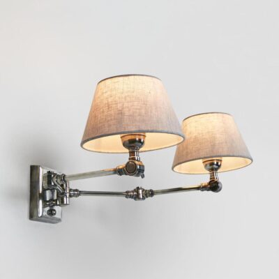 Chesling Twin Swing Arm Wall Light Antique Silver