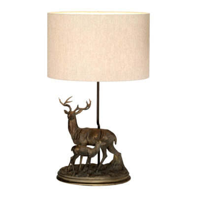 Chessington Country Stag Table Lamp with Bronze Patina Finish