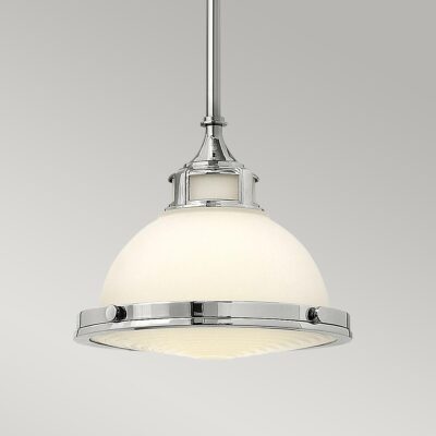 Chessington Heritage Dome Pendant Chrome — detail view