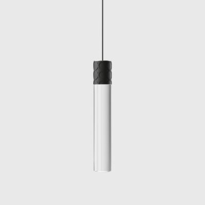 Chesterhall Contemporary Cylinder Pendant Light Black and Clear