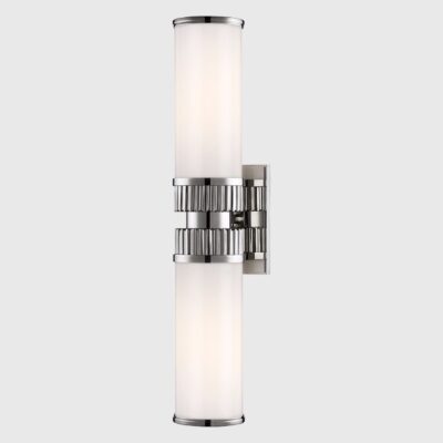 Chilworth Contemporary Double Cylinder Wall Light Polished Nickel