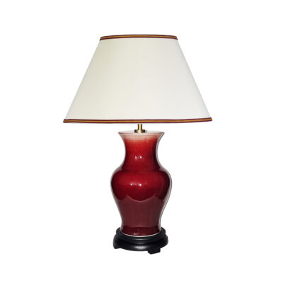 Claretfield French Provincial Ginger Jar Table Lamp in Oxblood Red