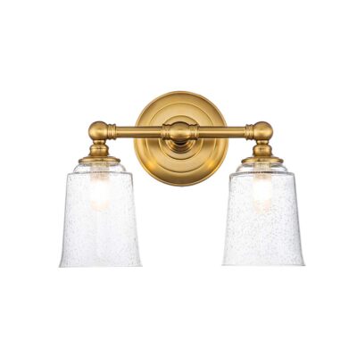 Clearvale Water Colonial Two Light Wall Light Burnished Brass