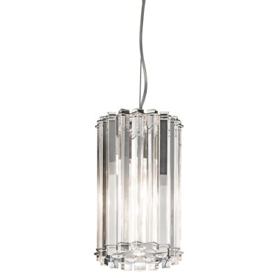 Clearwater Sky Crystal Cut Glass Mini Pendant Chrome
