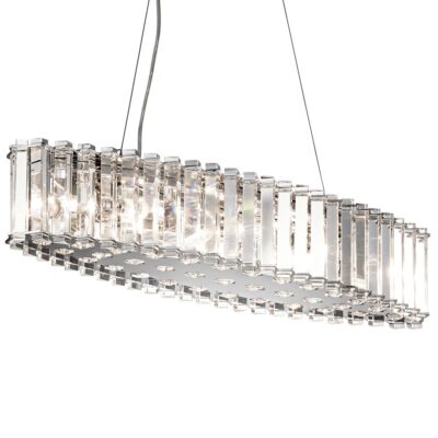 Clearwater Sky Crystal Island Chandelier Chrome