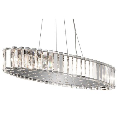 Clearwater Sky Crystal Oval Island Pendant Chrome