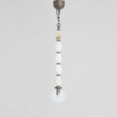 Cleybourne French Provincial Stone Bead Ceiling Pendant in White