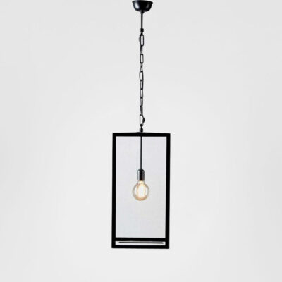 Cliffton Hamptons Rectangular Glass Pendant Black