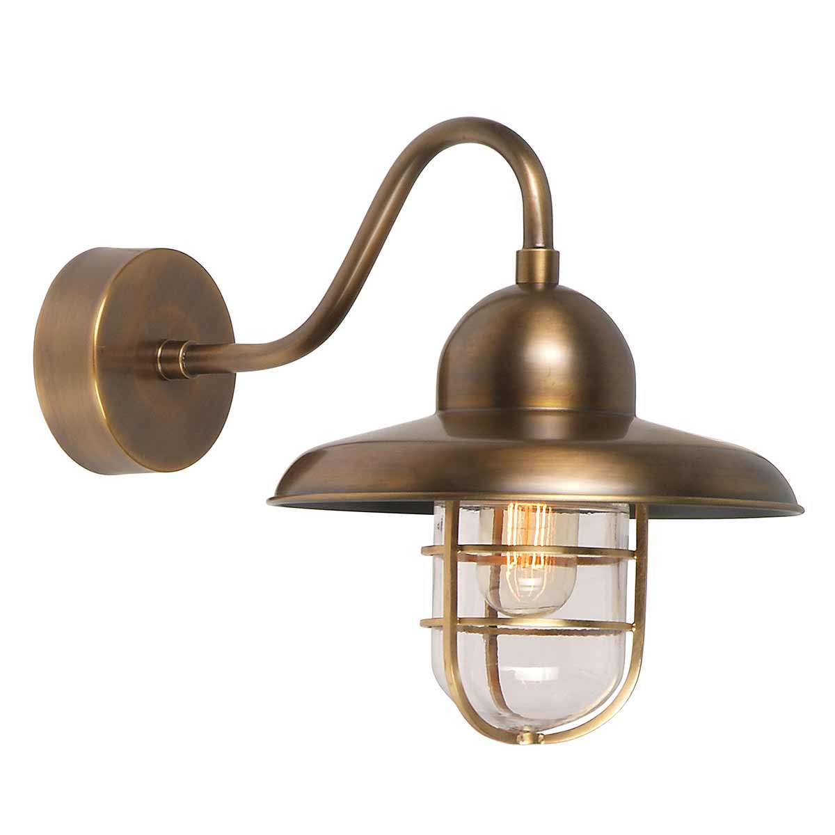 Cliftonbury Traditional Outdoor Wall Lantern in Aged Brass Cliftonbury Traditional Outdoor Wall Lantern in Aged Brass