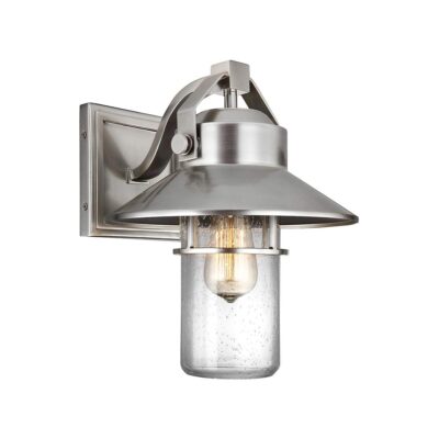 Cliveden Row Nautical Outdoor Wall Lantern in Brushed Steel