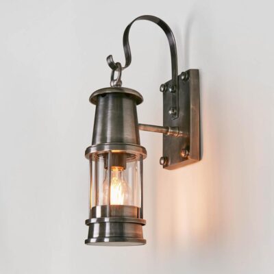 Clovelly Nautical Outdoor Wall Light Antique Silver