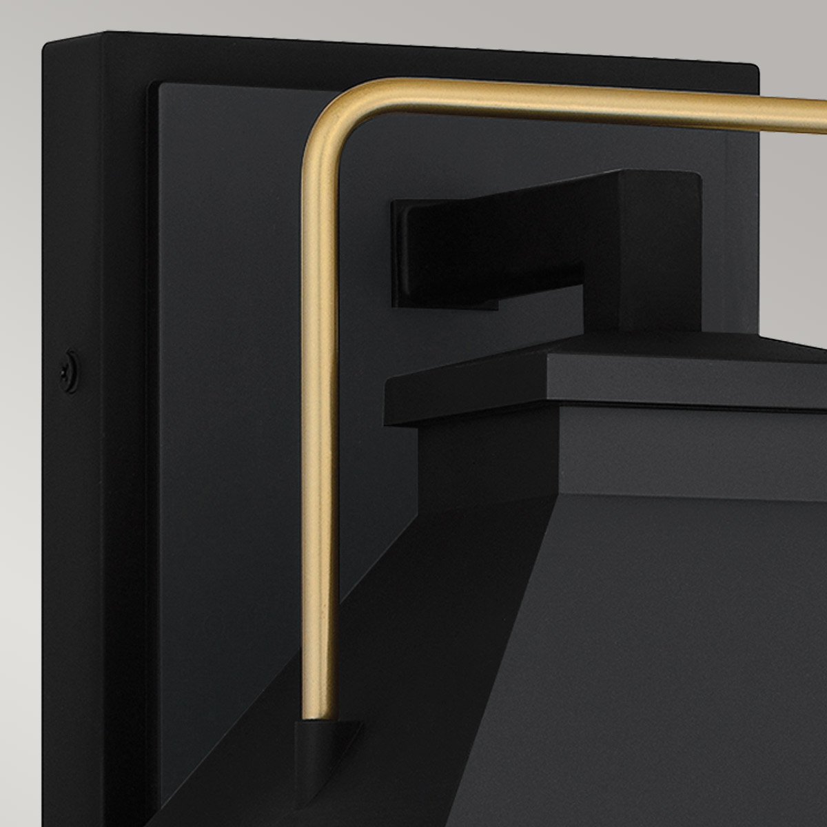 Coastal Reach Hamptons Outdoor Wall Lantern Matt Black & Brass Coastal Reach Hamptons Outdoor Wall Lantern Matt Black & Brass — detail view