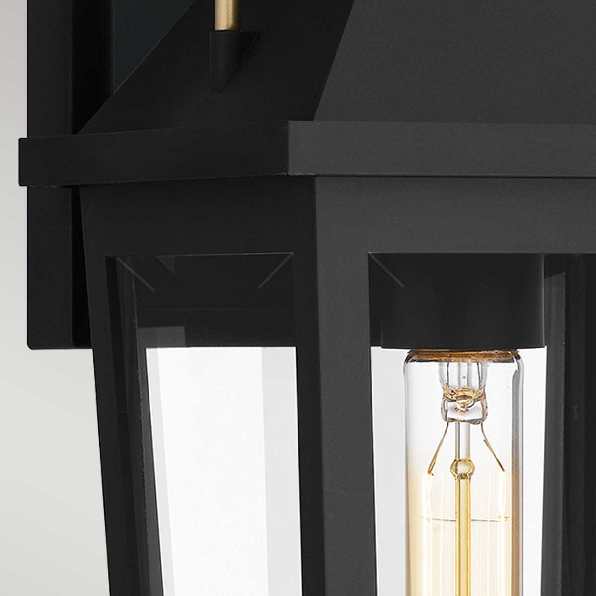 Coastal Reach Hamptons Outdoor Wall Lantern Matt Black & Brass Coastal Reach Hamptons Outdoor Wall Lantern Matt Black & Brass — detail view