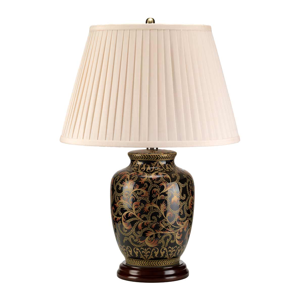 Cobden Hall French Provincial Table Lamp Black and Gold Porcelain Cobden Hall French Provincial Table Lamp Black and Gold Porcelain